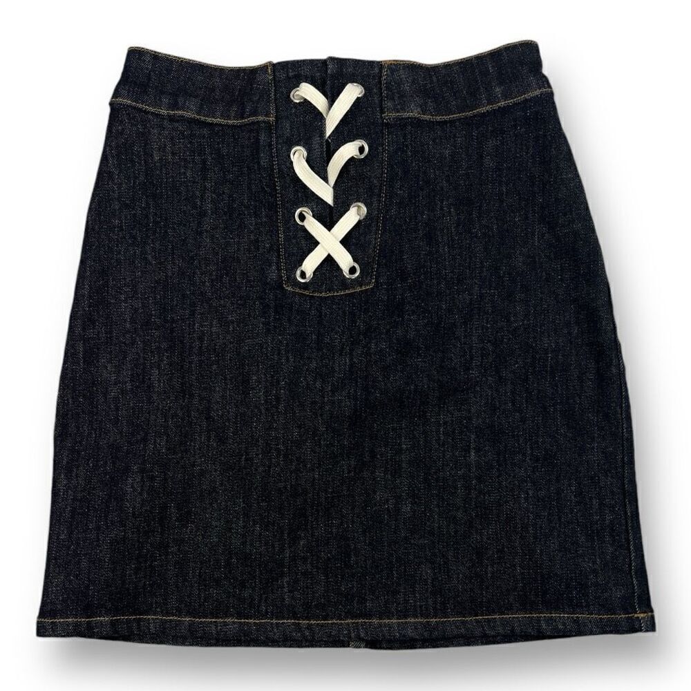 Bldwn Denim Jean Dark Blue Mini Skirt Size Extra Small